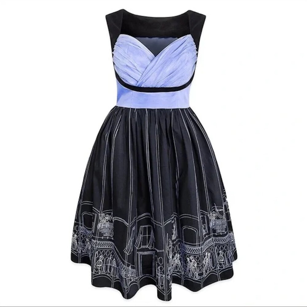 Disney Black and Lavender Midi Dress